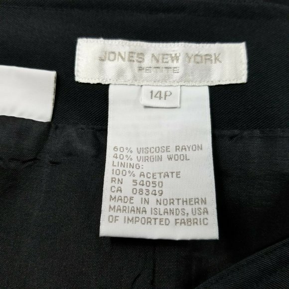Jones New York Black Skirt Size 14P Pencil Skirt Lined - Picture 5 of 6